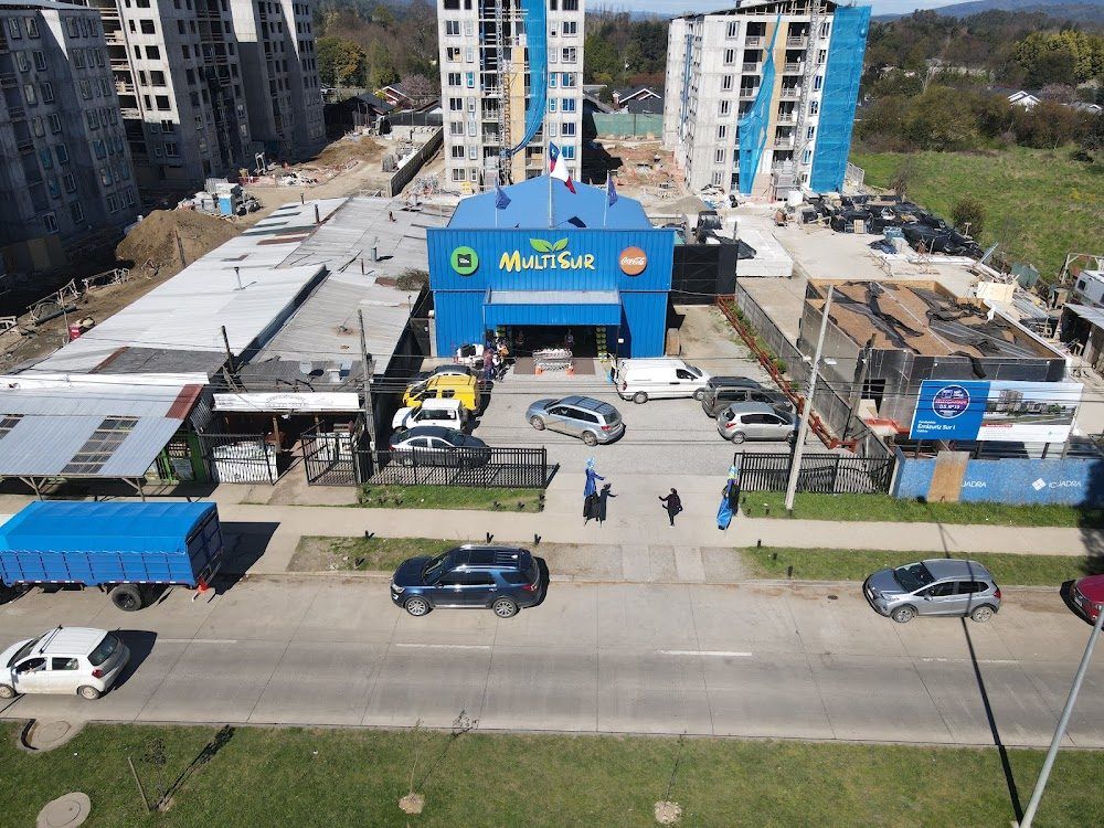 Vista aérea del galpón y su estacionamiento